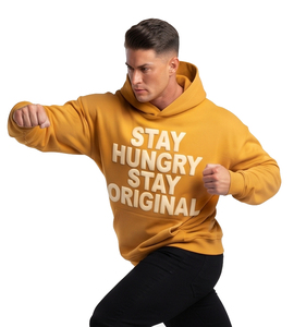 Winter Style Fashion Boxy Hoodie Mens 100% Cotton Heavy Fleece Boxy Hoodie Men Drop Shoulder Puff Printing Hoodies Men's - Product Image 4