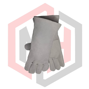 Gants de soudage TIG MIG en cuir pour pompiers, avec poignets tricotés, résistants à la chaleur, antistatiques, haute qualité, pour la sécurité au travail quotidien - Product Image 3