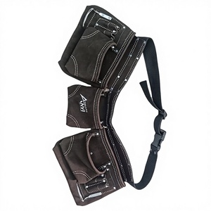 Pochette de ceinture à outils en cuir robuste |   Sac à outils pour électricien |   Organisateur d'outils de charpentier multi-poches avec crochet en métal - Product Image 1