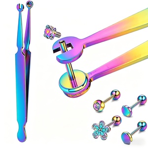 Pince de prélèvement robuste pour piercing corporel, avec prise ferme pour la manipulation de bijoux, outil professionnel pour le piercing du nez, des oreilles, des lèvres et du nombril - Product Image 2