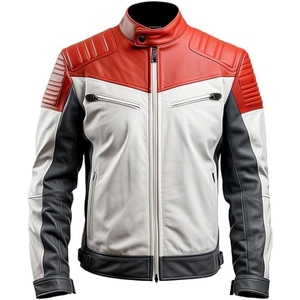 Veste en cuir PU pour motard, style moto, finition premium, mode décontractée, vêtement d'extérieur streetwear. - Product Image 5