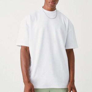 Plus Size Men's <b>White</b> Short Sleeve O-Neck T-Shirt Casual Solid Color Jersey Knit Top - Product Image 4