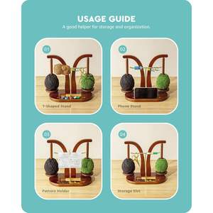 Nouveau support de fil avec support de téléphone pour amoureux du tricot Spinner de fil en bois pour Crochet accessoire de tricot essentiel pour tous les tricoteurs - Product Image 6