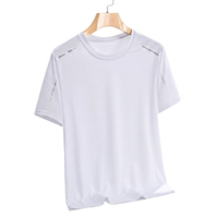T-shirt unisexe léger d'été à manches courtes, broderie personnalisée du logo OEM, séchage rapide, haute élasticité, en soie, fabriqué en Chine par BD.
