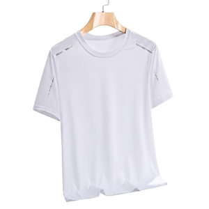 T-shirt unisexe léger d'été à manches courtes, broderie personnalisée du logo OEM, séchage rapide, haute élasticité, en soie, fabriqué en Chine par BD. - Product Image 2