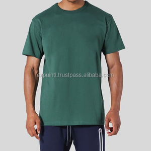 200 GSM algodón deportes gimnasio camiseta para hombres de gran tamaño cuello redondo diseño entrenamiento atlético camisetas patrón sólido - Product Image 3