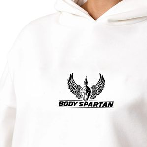 Sweat à capuche blanc oversize pour femme, pull en polaire à manches longues, style streetwear décontracté, coupe ample, toucher doux, confort quotidien - Product Image 4