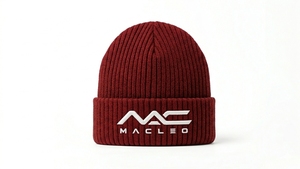 Gorro de Punto Macleo Negro 100% Algodón con Logotipo Bordado, Unisex, Casual, Invierno, 54-56CM - Product Image 4