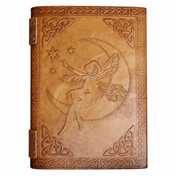 Carnet en cuir fait main à couverture rigide, gaufré pierre médiévale, sept chakras, idéal pour le bureau, le journal intime ou le carnet de croquis