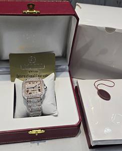 Reloj de Lujo Automático de Acero Inoxidable con Diamantes de Imitación VVS Moissanite, Estilo Hip Hop, que Pasa la Prueba del Diamante - Product Image 2