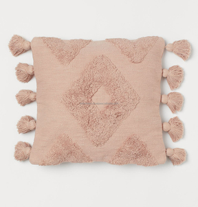 Fundas de cojín tejidas de algodón multicolor personalizadas al por mayor patrones a rayas/sólidos para sofá de sala de estar ropa de cama de La India precio bajo - Product Image 4