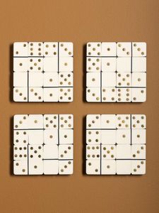 Élégant jeu de dominos en résine blanche avec détails noirs, étui de rangement durable et tuiles au fini lisse pour un coffret cadeau de luxe - Product Image 5