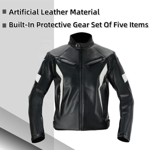 Chaqueta de Motocicleta de Cuero Genuino con Protección de Armadura y Logotipo Frontal - Producción Directa de Fábrica al Por Mayor - Product Image 4