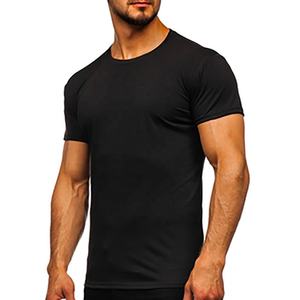 Vente en gros de t-shirt à manches courtes en polyester/coton pour hommes personnalisés grande taille 180g tricoté respirant imprimé - Product Image 6