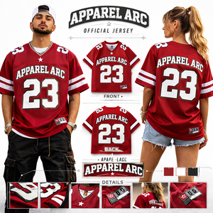 Camiseta de Fútbol Personalizada de Malla Roja con Cuello en V 23, Camiseta Deportiva para Mujer, Ropa Urbana, Proveedor Mayorista OEM de EE. UU. - Product Image 1