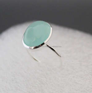 Bague en argent 925, bague en calcédoine, bague pour femme, grande bague en pierre, cadeau pour femme - Product Image 4