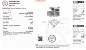 Achetez un diamant de laboratoire de 0,70 ct, taille brillant ronde, couleur E, clarté VVS1, excellente taille, diamant synthétique non monté, bague halo en or 14 carats - Product Image 3