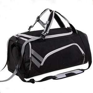 Bolsa de Gimnasio Deportiva en Oferta, Bolsa de Yoga con Compartimento para Zapatos, Correa Blanca y Negra, Logotipo Personalizado, para Deportes y Viajes - Product Image 4