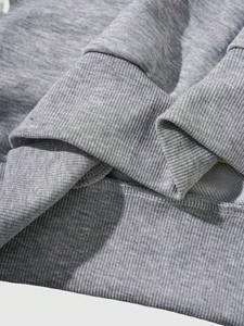 Sudaderas con capucha de dos piezas para hombre, 100% algodón y poliéster de alta densidad, personalizadas con rayas amarillas, casuales, con cremallera completa, MOQ bajo, ropa. - Product Image 4