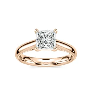 One carat princess cut diamond Bernice solitaire engagement <b>ring</b> elegant classic womens jewelry timeless fine craftsmanship - Product Image 1