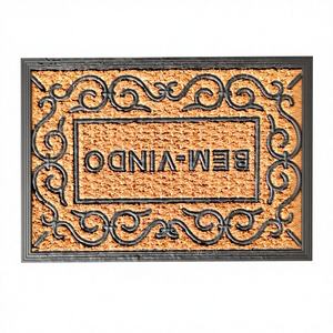 Tapis d'entrée en caoutchouc de fibre de coco de haute qualité Non brosse Durable antidérapant piégeage de la saleté facile à nettoyer Design moderne élégant - Product Image 3