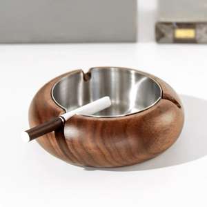 Nouvel Cendrier de Bureau Moderne de Luxe en Bois – Sans Fumée, Taille et Design Personnalisables, Bois Naturel pour la Maison et la Voiture, Cigare, Cigarette - Product Image 4