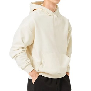 High Quality Cotton French Terry Oversize Hoodie <b>Thick</b> <b>Fleece</b> Drop Shoulder Plain Blank Custom Men Hoodies From Pakistan - Product Image 4