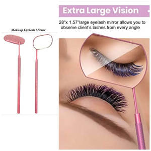 Large <b>Square</b> Desktop Lighted Lash <b>Mirror</b> Stainless Steel Eyelash <b>Mirror</b> with Silver Finish for Eyelash - Product Image 3