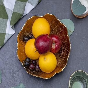 Tazón para Servir Frutas y Aperitivos - Negro y Dorado - Elegante Centro de Mesa Decorativo para el Hogar, Tazón para Charcutería - Product Image 4