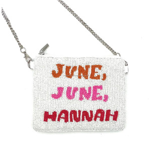 Custom Name Beaded Coin Purse Handmade Embroidered Zipper Pouch Personalized Gift Seed <b>Beads</b> Luxury Designer Clutch Bag Compact - Product Image 2