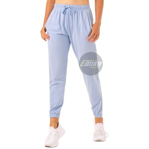Pantalones deportivos de talla grande para mujer, de color sólido, corte holgado, cintura elástica, largo hasta el tobillo, informales, a bajo precio. - Product Image 1