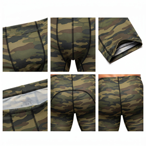 Shorts de compression camouflage OEM pour hommes, taille basse élastique, shorts de yoga, vêtements de sport, collants courts tricotés, shorts d'entraînement ajustés pour hommes - Product Image 6