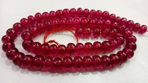 Perles de rubis exotiques, forme ronde, lisses, 7-8 mm, vendues par brin de 8 pouces de long - Product Image 3