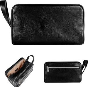Genuine Leather Wholesale Dopp Kit Travel Pouch Beauty Zipper Cosmetic <b>Bags</b> Women's Makeup <b>Bag</b> Men's <b>Toiletry</b> <b>Bag</b> - Product Image 5