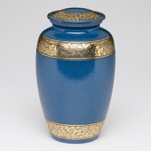 Urne funéraire en laiton argenté pour cendres humaines avec bande florale gravée à la main, urne commémorative pour adulte, fournitures funéraires - Product Image 6