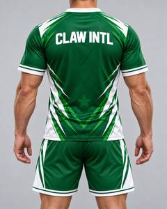 ชุดเสื้อฟุตบอลชาย CLAW INTL สีเขียวขาว คอวี แขนสั้น พิมพ์ลายแบบ Sublimation ผ้าโพลีเอสเตอร์ - Product Image 6