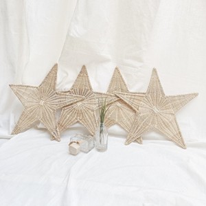 <b>Christmas</b> placemat set hand-weaving star rattan placemats dinner party accessory <b>gift</b> for holiday - Product Image 3