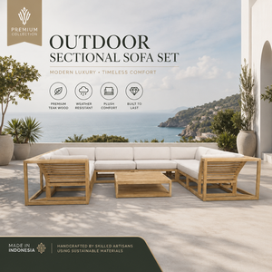 Ensemble de canapés en teck sur mesure OEM ODM, mobilier de salon d'extérieur en bois massif pour importateurs en gros et marques à marque privée - Product Image 1