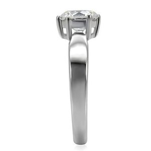 TK071 High-Polished Stainless Steel <b>Ring</b> with AAA Grade CZ Clear-Dishes & <b>Plates</b> - Product Image 5