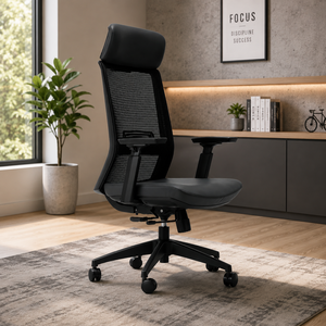 Chaise de bureau ergonomique en maille Kinsha avec support lombaire 4D réglable, dossier ouvert, pivotante, style moderne, pour usage domestique et commercial - Product Image 1