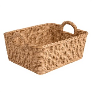 Rustic Handmade Durable Natural Seagrass <b>Basket</b> for Farmhouse Decor Kitchen <b>Bathroom</b> & Living Room Storage - Product Image 3