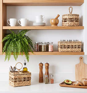 RINGLET BELT Eco-Friendly Multifunction Seagrass & Hyacinth <b>Storage</b> <b>Basket</b> Set <b>with</b> <b>Shelf</b> Organizer Cube & Rectangle Box - Product Image 4