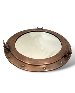 22'' Brass Art Deco Decorative Nautical Porthole Wall Mirror for Graduation <b>Yacht</b> Cabin Beach Resort Home & Hotel Decoration - Product Image 2