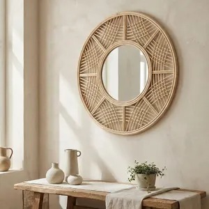 High Quality Wooden <b>Frame</b> Design Mirror Suitable For Living Spaces Hotel And Restaurant Styling - Product Image 6