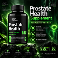 Complément alimentaire pour la santé de la prostate chez l'homme, 850 mg, 60 capsules, formule pour le soutien du flux urinaire et de la vessie, étiquette privée OEM