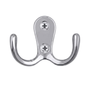 Lot de 2 crochets muraux en acier inoxydable robustes à double patte pour vêtements, résistants à la rouille, pour salle de bain, chambre et porte - Product Image 1