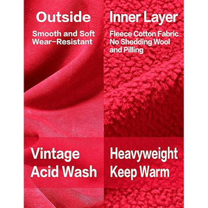 Sudadera con Capucha Roja Extra Grande para Hombre, de Algodón French Terry, Informal, de Color Sólido, con Bolsillo Delantero, Corte Regular, para Otoño - Product Image 5