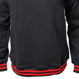 Sorority Women's Black Crew Neck Sweatshirt With <b>Red</b> Trim Full Sleeve Knitted Cotton Solid Color Casual Top Autumn Wear sweaters - Product Image 3