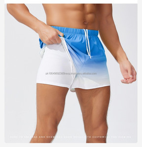 Pantalones cortos para correr 2 en 1 de nuevo estilo para hombre con Color degradado, pantalones cortos de dos capas a la moda, pantalones cortos deportivos activos de secado rápido con logotipo personalizado - Product Image 2