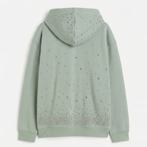 Sweats à capuche élégants avec strass, design de logo personnalisé, haute qualité, coton mélangé, pour un usage quotidien décontracté et un style streetwear. - Product Image 2